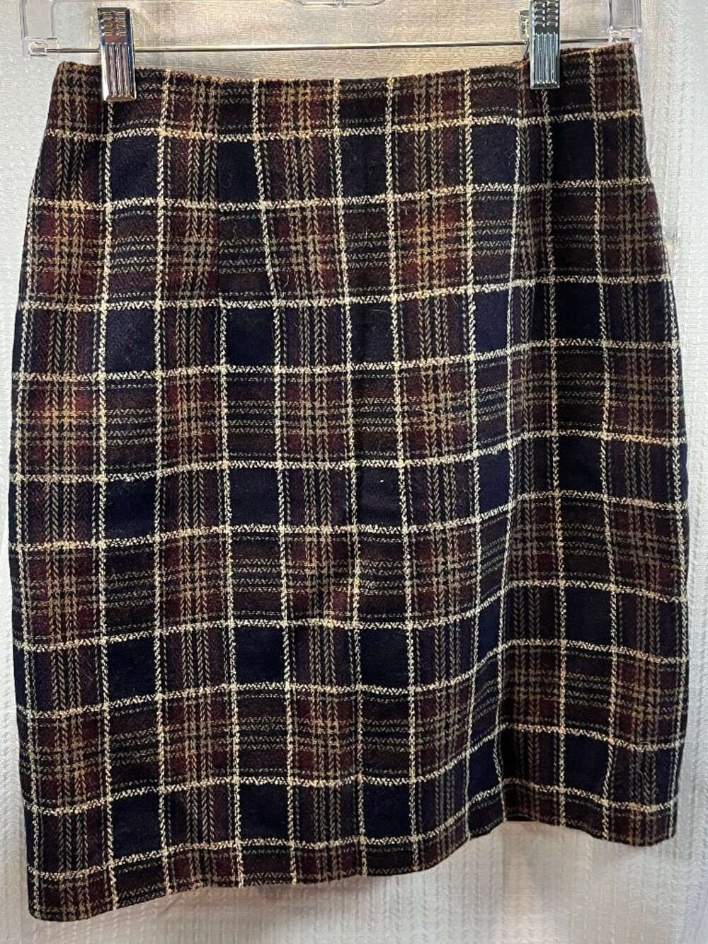 Vintage Petite Sophisticate & Co Blue Plaid Wool Pencil Skirt size 6